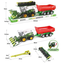 Kombajn z czerwoną przyczepą