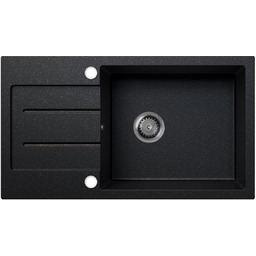 Zlewozmywak granitowy z ociekaczem RAFAEL czarny nakrapiany