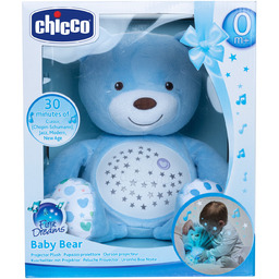 Lampka projektor pluszowy miś Chicco niebieski