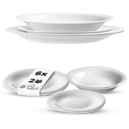 Zestaw obiadowy Vetriolo talerz głęboki + talerz deserowy