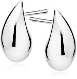 Delikatne rodowane srebrne kolczyki dmuchane łezki krople sopelki