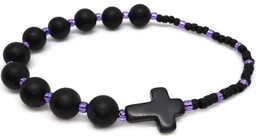 Bransoletka różaniec na rękę - matowy onyks, toho