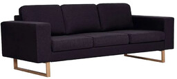 Edinos Elegancka trzyosobowa sofa czarna M8-T07