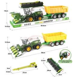Kombajn z żółtą przyczepą