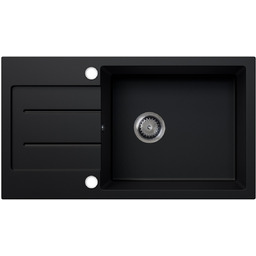 Zlewozmywak granitowy z ociekaczem RAFAEL czarny mat