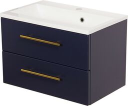 Szafka wisząca z umywalką granatowy mat 60 cm