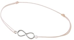 Bransoletka szczęścia celebrytka nieskończoność infinity bawełna srebro 925