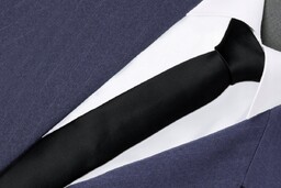 SLIM FIT Krawat Męski Wąski Śledż Czarny GREG