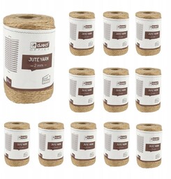 12x SZNUREK JUTOWY OZDOBNY NATURALNY Z JUTY 2mm50m