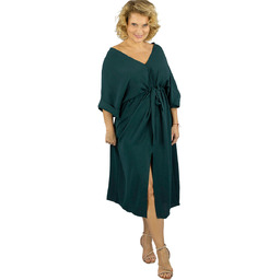 Sukienka oversize z paskiem i dekoltem V SOPHIA-50/52