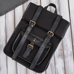 Plecaczek damski retro vintage miejski bawełniany canvas skóra