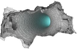 Dziura 3d fototapeta naklejka Tunel 3D
