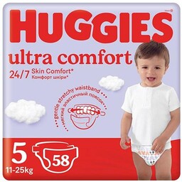 HUGGIES Pieluchy Ultra Comfort rozmiar 5 (12-22kg), 58szt.