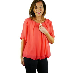 Bluzka wizytowa z broszką, szyfon, rozm. 48