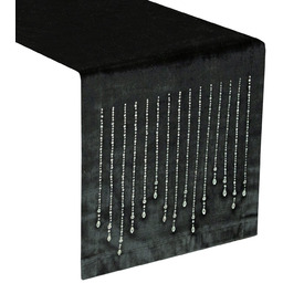 Bieżnik 35 x 220 Velvet Dekoracyjny Royal3 Czarny