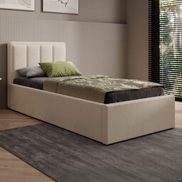Łóżko tapicerowane z pojemnikiem SFG0143P 90x200 Boucle Beż
