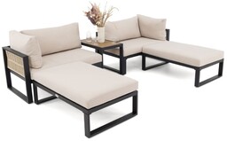 Zestaw mebli ogrodowych z aluminium SANTORINI Plus czarny,