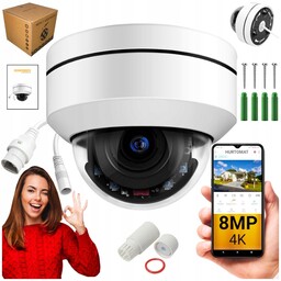 Kamera Zewnetrzna Obrotowa 8MP Ip Zoom 4X Poe