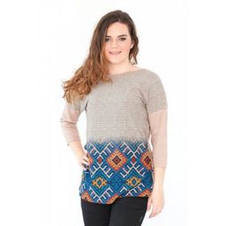 Tunika, kimono, rękaw 3/4, rozm. 48