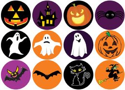 Opłatki na muffiny babeczki Halloween MIX