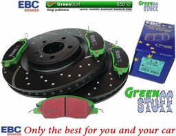 Przednie klocki GreenStuff + NAWIERCANE NACINANE tarcze hamulcowe