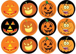 Opłatki na muffiny babeczki Halloween Dynie