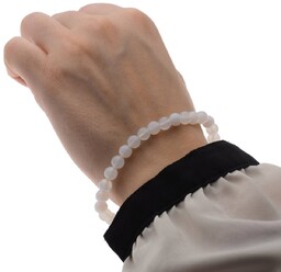 Skorulski Jewellery, Bransoletka 19cm, Akwamaryn kulki 6mm