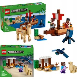 Lego Minecraft Żeglowanie statkiem pirackim Pustynna wyprawa Steve’a