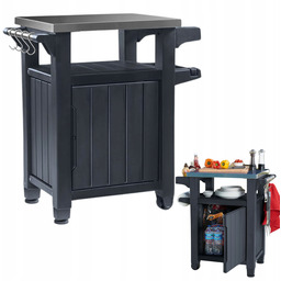 Barek do Grilowania Unity Storage Buffet Grafitowy Mobilny
