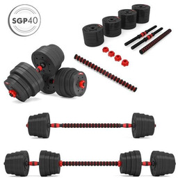 Hantle regulowane, sztanga 2w1 SGP40 HMS 40 kg