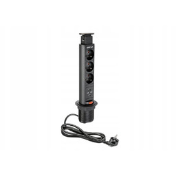 Gniazdo Wpuszczane Biurkowe Gtv W Blat Czarne Usb