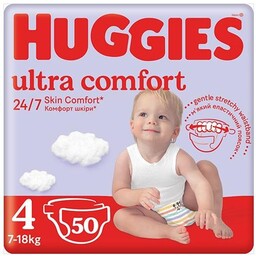 HUGGIES Ultra Comfort Jumbo 4 (7-18kg) Pieluszki, 50szt.