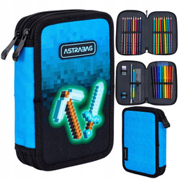 Piórnik Szkolny Dla Chłopca Podwójny Dwukomorowy Z Wyposażeniem