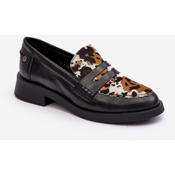 Skórzane Półbuty Mokasyny Damskie Maciejka 06250-01 Czarne -37