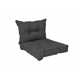 Zestaw 2 Poduszek Ogrodowych Pikowanych na Krzesło Antracyt