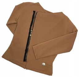 Bluza Ramoneska dresowa dla dziewczynki karmel, produkt polski,