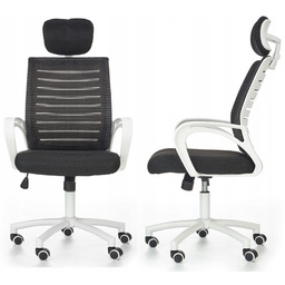 Biało-czarny Fotel młodzieżowy krzesło obrotowe Socket Halmar