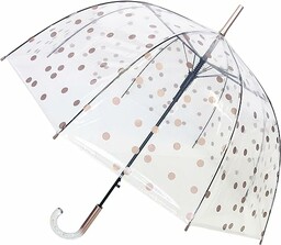 Damski przezroczysty parasol Bubble w miedzianym metalicznym kolorze