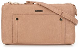 Damska crossbody dwukomorowa z kieszonką beżowa