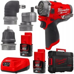 Milwaukee M12 FPDXKIT-202X Wiertarko wkrętarka 3 głowice 4933464138