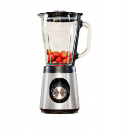 Blender kielichowy Alpina 500W 1,5L szklany dzbanek czarno-srebrny