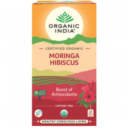 Herbata Moringa Hibiskus 25 torebek Organic India