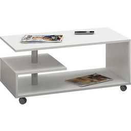 Edinos Biała ława na kółkach z półką L3-D14