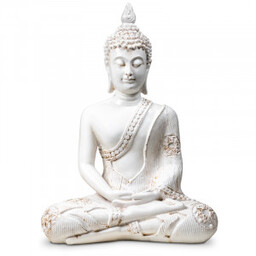 Figura Budda w Medytacji biały z Tajlandii 760g