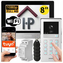 Wideodomofon Wifi Tuya 2-ŻYŁOWY Full Hd Szyfrator Rfid
