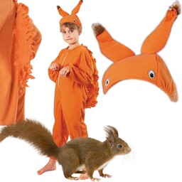 Przebranie Wiewiórki 110/116 strój Kigurumi pomarańczowy kostium dziecięcy