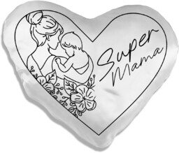 Super Mama - poduszka serce na prezent