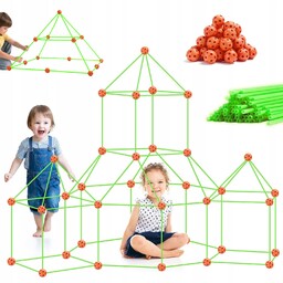 Klocki Konstrukcyjne Słomki Rurki Patyczki Zestaw Kreatywny Diy