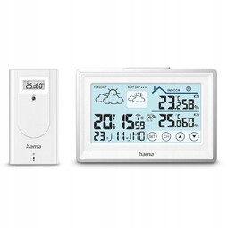 Stacja pogody Hama Bahamas termometr higrometr budzik biała