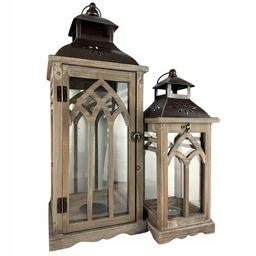 Latarnia drewniana lampion latarenka , szkło 62 cm